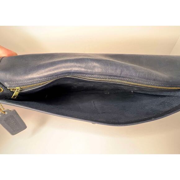 Coach Navy Bonnie Cashin Era Leather Buckled Clutch High, NYC Made - Picture 10 of 16